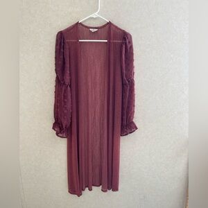 Ember Sheer Pearl Mesh Cardigan Kimono Open Front Size M